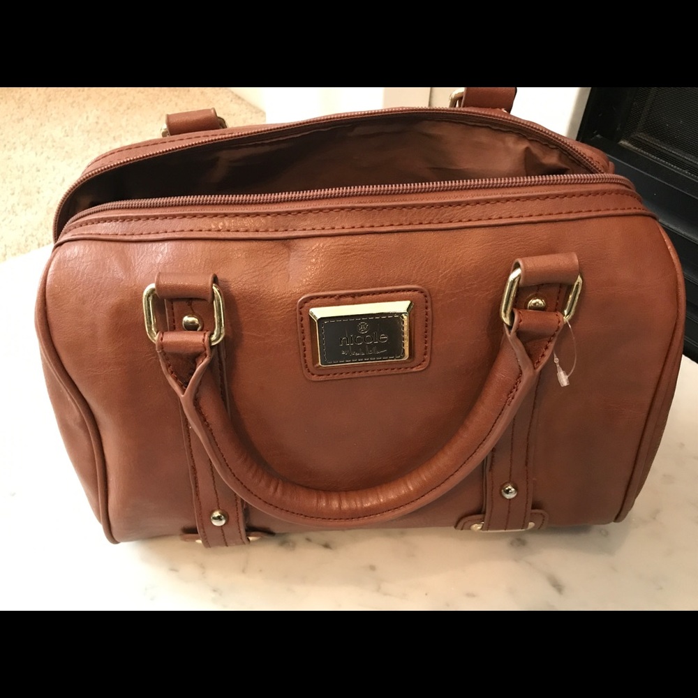 Tan Nicole Miller Satchel Handbag!